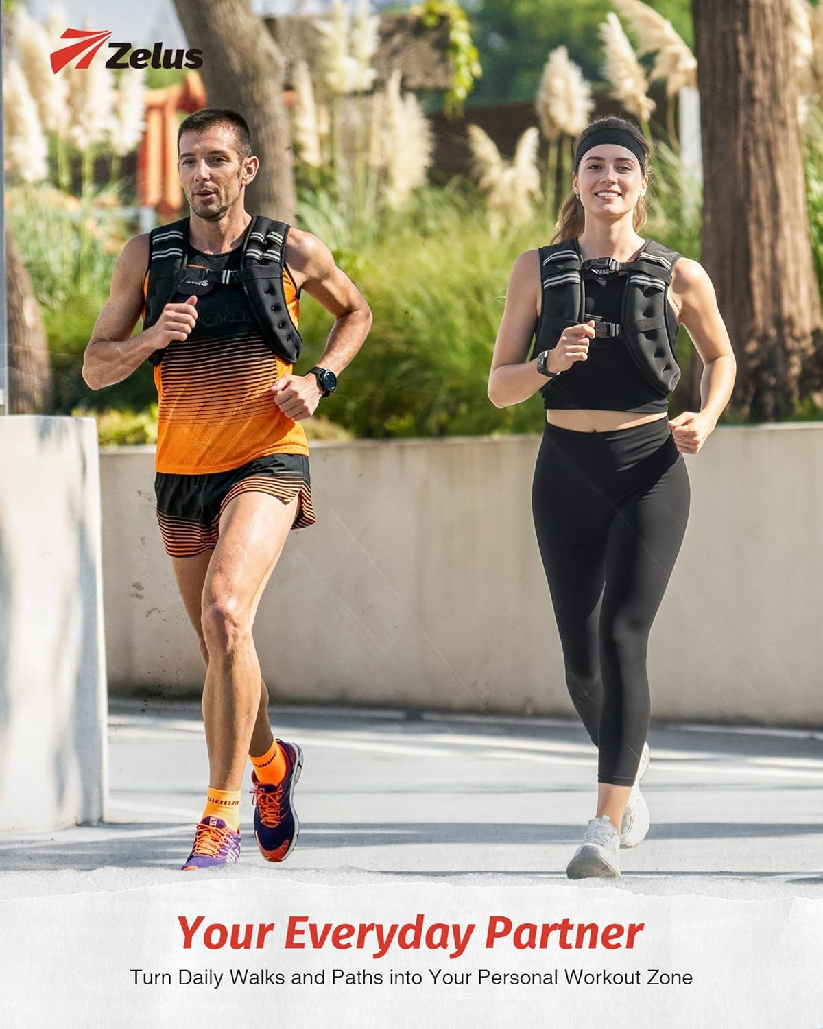 Weighted Vest, 6Lb/8Lb/12Lb/16Lb/20Lb/25Lb/30Lb Weight Vest with Reflective Stripe for Workout, Strength Training, Running, Fitness, Muscle Building, Weight Loss, Weightlifting